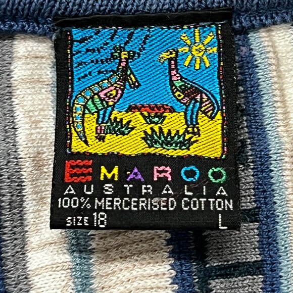 Vintage Emaroo Australia Cardigan Sweater Cotton 3d Knit 18 Large Cosby Button - Picture 3 of 10